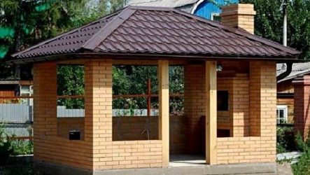 Беседка из кирпича. Виды беседок из кирпича. Беседка из кирпича своими руками